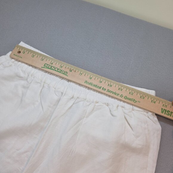 Evereve Sophia Linen Pants Wide Leg High Rise 4-pocket Beachy Boho White sz Sm - Picture 4 of 7